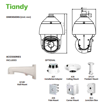 دوربین مداربسته اسپید دام تیاندی مدل TC-H326M