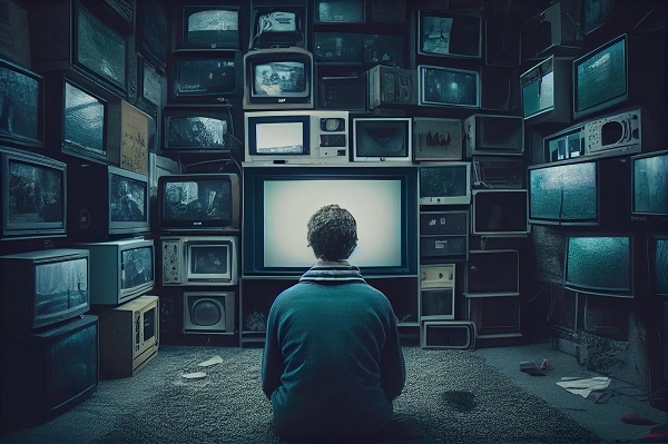 man-sitting-front-wall-televisions-lonely-room_566493-427 مشکل انتقال تصویر برایتون