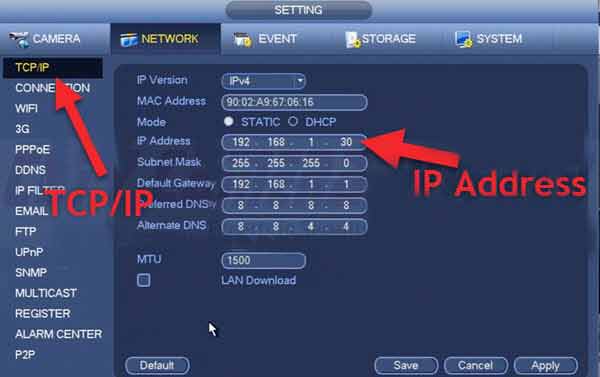 ip-setting-dahua چگونه آی پی دستگاه dvr را پیدا کنیم